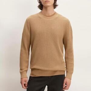 Everlane Men’s No-Sweat Ribbed Crew Sweater Tan Size Small